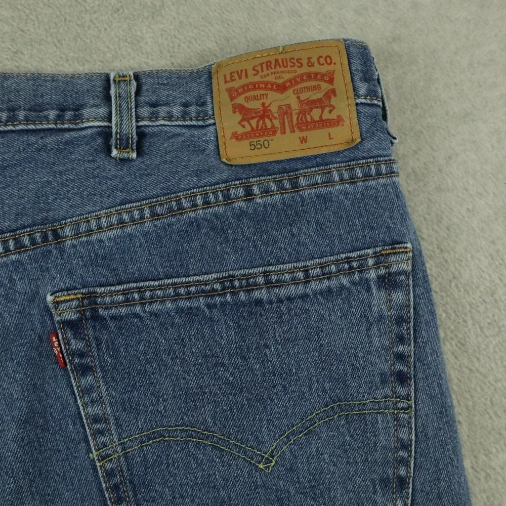 Levi's 550 Jeans Mens 50x29 Relaxed Fit 5-Pocket Cotton Denim‎ Blue